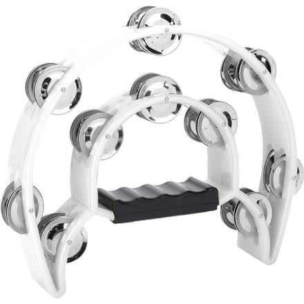 Dubbele rij Jingles handbel tamboerijn percussie muziekinstrument wit