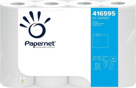 Papernet keukenrol | 2-laags | 64 vellen | pak van 4 rollen