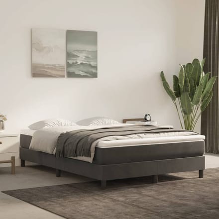 vidaXL - Boxspring - bed - 140x200 - cm - fluweel - donkergrijs