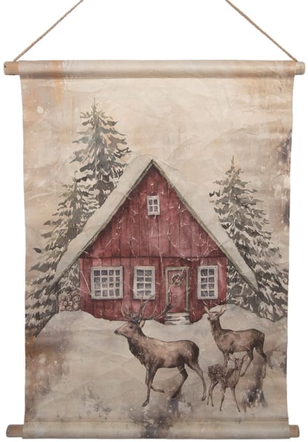 Clayre & Eef Wandkleed 55x3x75 cm Beige Textiel