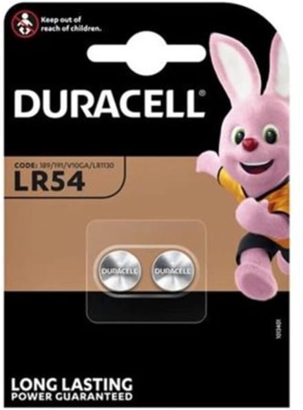 Duracell Knoopcelbatterijen LR54 - 2 x 2 stuks - Voordeelverpakking
