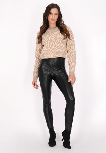 Faina Jumper Dames beige/wol wit