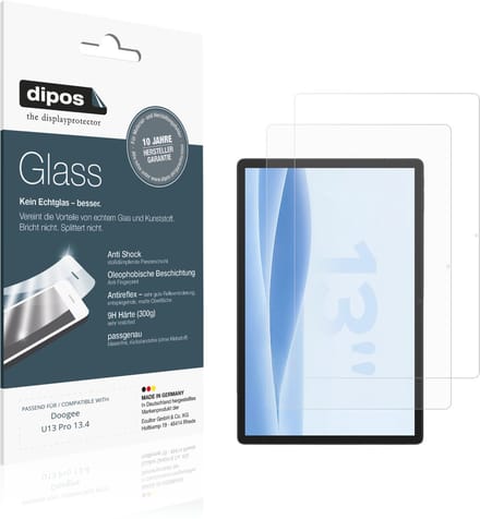 dipos – 2x Matte Pantserfolie geschikt voor Doogee U13 Pro 13.4 | 9H Screenprotector