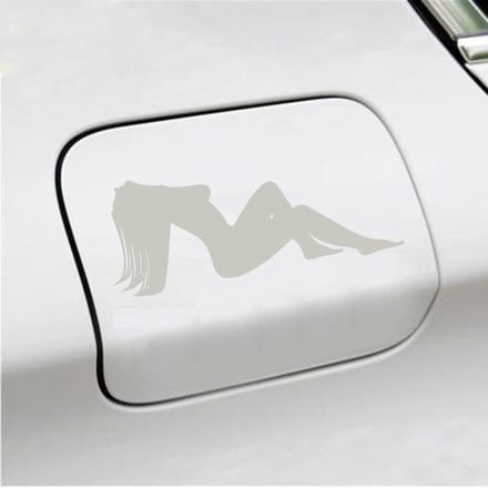 Bumpersticker - Dame - 7,3 X 18 - Zilver