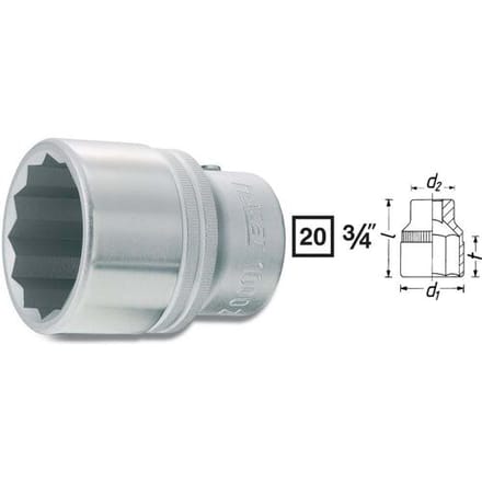Hazet 1000AZ-2 1000AZ-2 Dop (zeskant) Dopsleutelinzetstuk 20 mm 2 3/4 (20 mm)