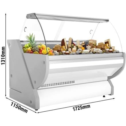 GGM Gastro Kühl-/ Fleischtheke - 1700mm - Weiß - mit Fleischlicht & beleuchteter Frontblende Grijs