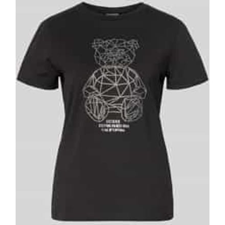 T-shirt met siersteentjes en ronde hals