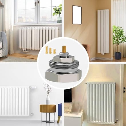Thermostat Adapter Set - Ventiel Verloop - Verwarming Upgraden - Messing Verchroomd - 3 Stuks - Zilver