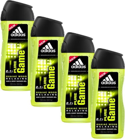 ADIDAS Douchegel Pure Game - Voordeelverpakking 4 x 250 ml
