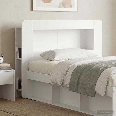 vidaXL - Hoofdeinde - Kast - met - opslag - Hoogglans - Wit - Geconstrueerd - hout
