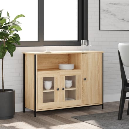 vidaXL - Dressoir - 100x35x75 - cm - bewerkt - hout - sonoma - eikenkleurig
