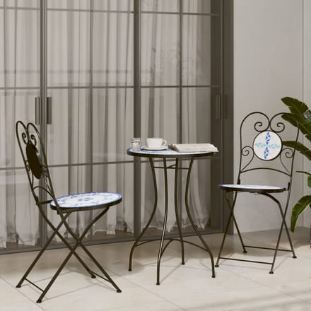 Vidaxl Mozaïek Bistro Tafel, Blauw-Wit, Ø50X70 Cm, Keramisch