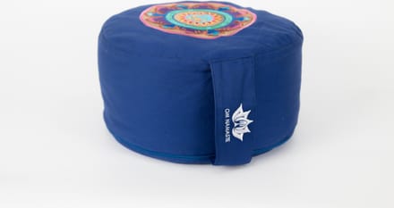 Om Namaste Symbolic Meditatiekussen Zitkussen - Rond -  Blauw - Ohm Multicolor