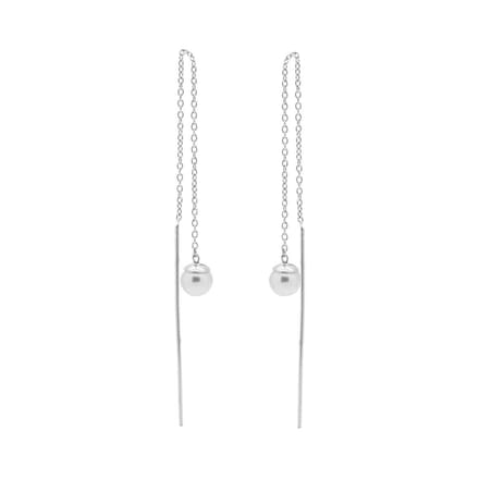 Karma Pull Through Doortrek Oorbellen Pearl Zilver