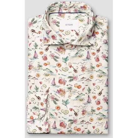 Eton Overhemd Vibrant Vacation Vibes Luxury Linnen Multicolor / male
