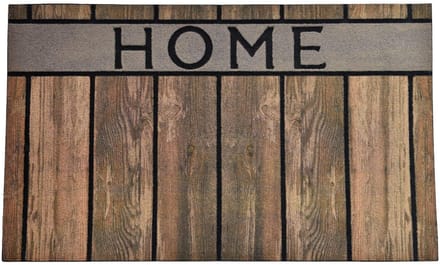 Luance Deurmat - met print - rubber - houtlook - bruin - 45 x 75 cm - schoonloopmat