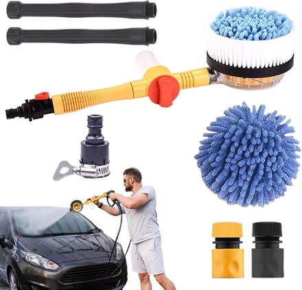 Autowasborstel - Reinigingsgereedschap - Auto onderhoud - Efficiënte waterstroom - 52 cm - Grijs