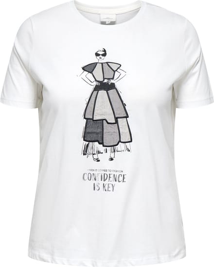 ONLY CARMAKOMA - CARKITA LIFE SS JEANS TEE JRS - Dames - T-shirts