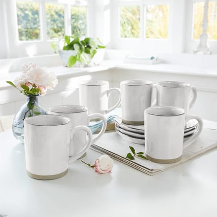 LOBERON Mok set van 6 Biarré wit
