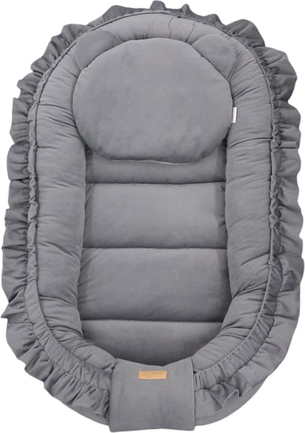 Babynestje - GLAMOUR - Babynest SET met kussen - VELVET - Grijs