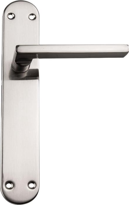 Chrome Deurkruk met lange schild - Complete set