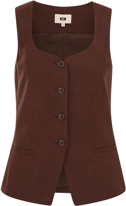 WE Fashion Dames regular fit gilet van linnenmix