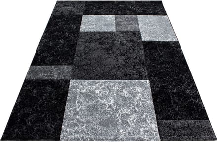 Modern laagpolig vloerkleed Hawaii - zwart - 80x300 cm