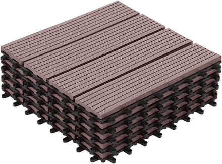 5x Terrastegels Composiet Houtlook Kliksysteem Taupe 30x30 cm - Tuintegels Buiten