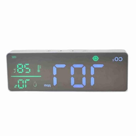 CO2 Monitor - Luchtkwaliteit Meter - Binnenklimaat Bewaken - App Koppeling Data - 400-5000 ppm - Wit