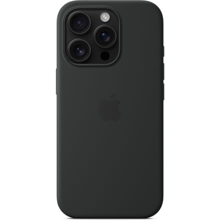 Silicone Case MagSafe Silicon Case Apple iPhone 16 Pro Zwart Stootbestendig, Inductieve lading