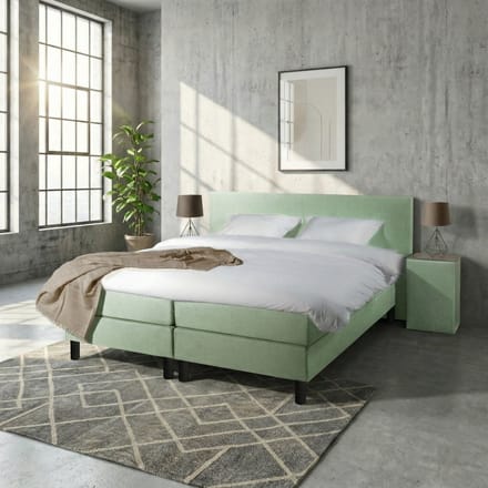 Mörgenn Boxspring Comforta - Pocketvering - Groen - 100x200 cm - Inclusief Dekbed en Kussens