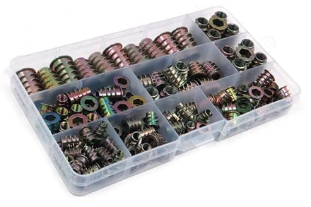 Allecto - 130 stks Hex Socket Inschroefmoeren - Zinklegering Inserts - Perfect voor Houten Meubels - M4/M5/M6/M8/M10 - Assortiment Tool Kit - Gesch...