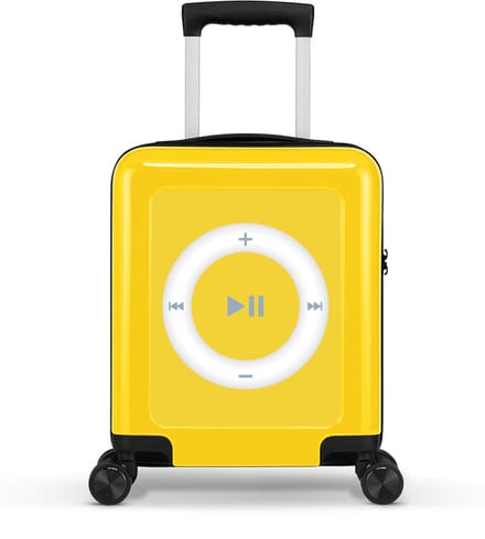 Stickercase Handbagage koffer 45x33x20 cm - Underseater - 30L - MP3 Player MP3 Player Geel
