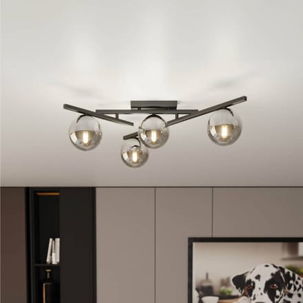 EMIBIG LIGHTING Plafondlamp Smart, zwart/grafiet, 4-lamps