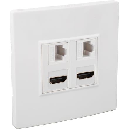 Cat6 HD Multimedia Interface Wandplaat Gigabit 4K HD Kabel 4-Poorts Ethernet Wandplaat voor Computers TV's Harde Schijven