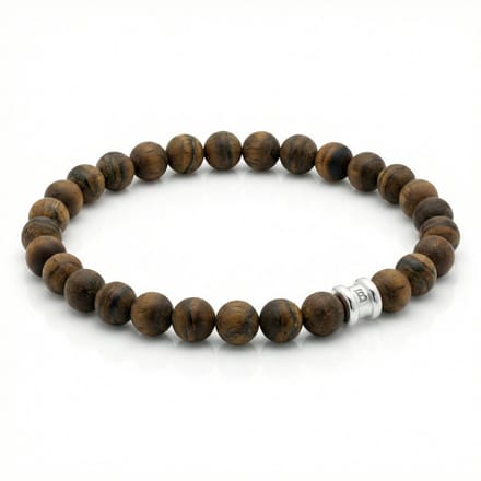 STEEL & BARNETT - Kralenarmband Heren - Essential - Tijgeroog - Maat S