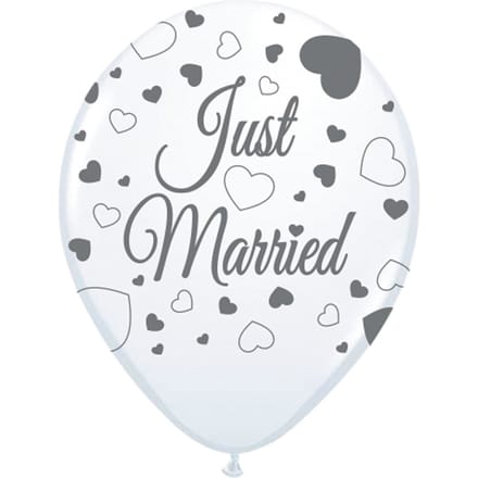 Folat - Ballonnen Just Married hartjes