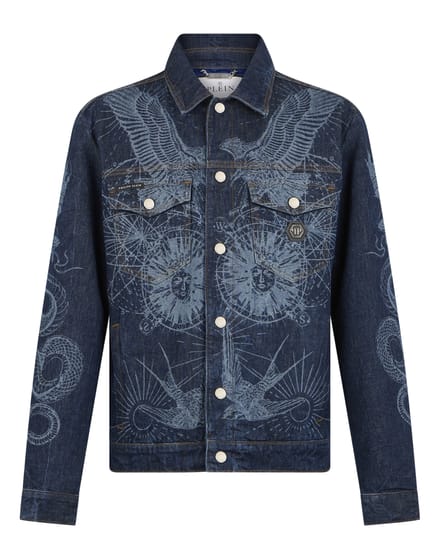 Denim Trucker Jacket Jacquard Monogram