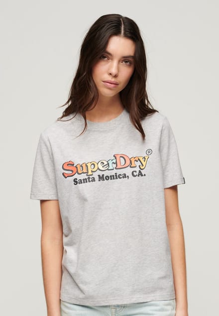 Superdry - Rainbow T-shirt met logo en relaxte pasvorm - Dames - T-shirts