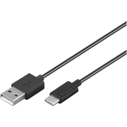 Goobay USB-C oplaad- en synchronisatiekabel (USB-A > USB-C), 15 W, 3 A, geschikt voor apparaten met een USB-C-poort, zwart - 0,5 m