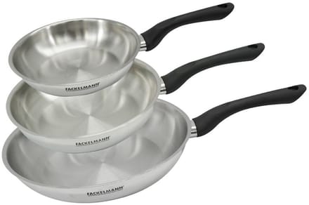 Set 3 pannen 20 24 en 28 cm roestvrij staal Fackelmann Geneva