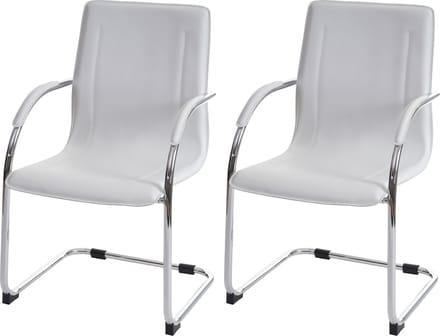 Set van 2 vergaderstoelen Samara, bezoekersstoel sledemodel ~ wit