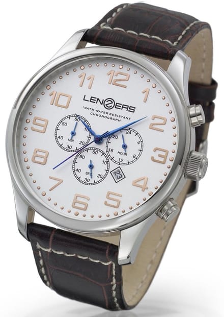 Lenzers Javelin Chronograph XL Herenhorloge met Stopwatch en Datum - Quartz 48mm