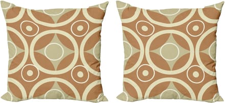ABAKUHAUS Kreise Sierkussenhoes Set van 2, Kontrast Kreis Harmony, Modern Accent Dubbelzijdige Digitale Print, 50x50, Meerkleurig