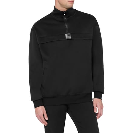 Moschino Locker Tag Label Technical Sweatshirt Black Taglia: XS | Maglioni a maglia Outlet | Uomo | Nero