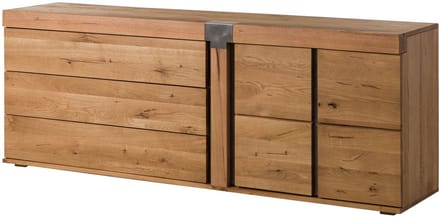 MASSIVMOEBEL24.DE wilde eik / moseik dressoir blank Massief hout 200x45x75 cm (BxTxH) geolied gemonteerd NEW AMSTERDAM volledig massief #16