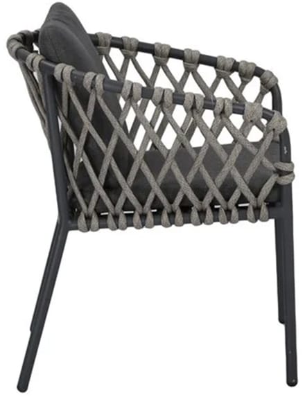 Amalfi dining tuinstoel antraciet aluminium rope