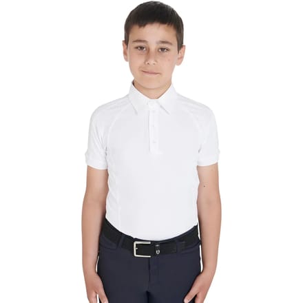 Slim fit concours polo met 4 knopen voor kinderen Equestro