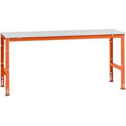 Manuflex basistafel UNIVERSAL Standaard, tafelblad melamine, 2000 x 800, roodoranje