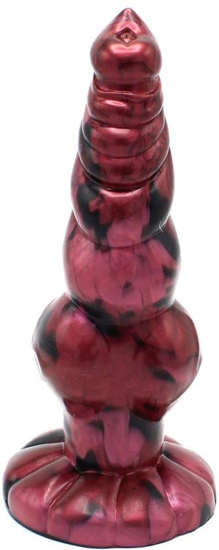 Fantasie Dildo Ronny - Monster Dildo Zwart-Rood 25 cm lang